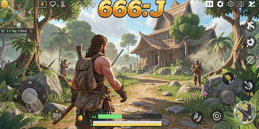 Gameplay 666J yang menampilkan eksplorasi dunia terbuka yang luas.