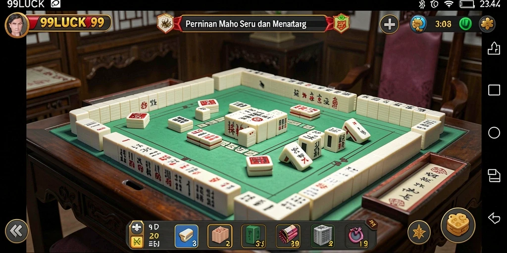 Gameplay Mahjong yang menantang dan menyenangkan.