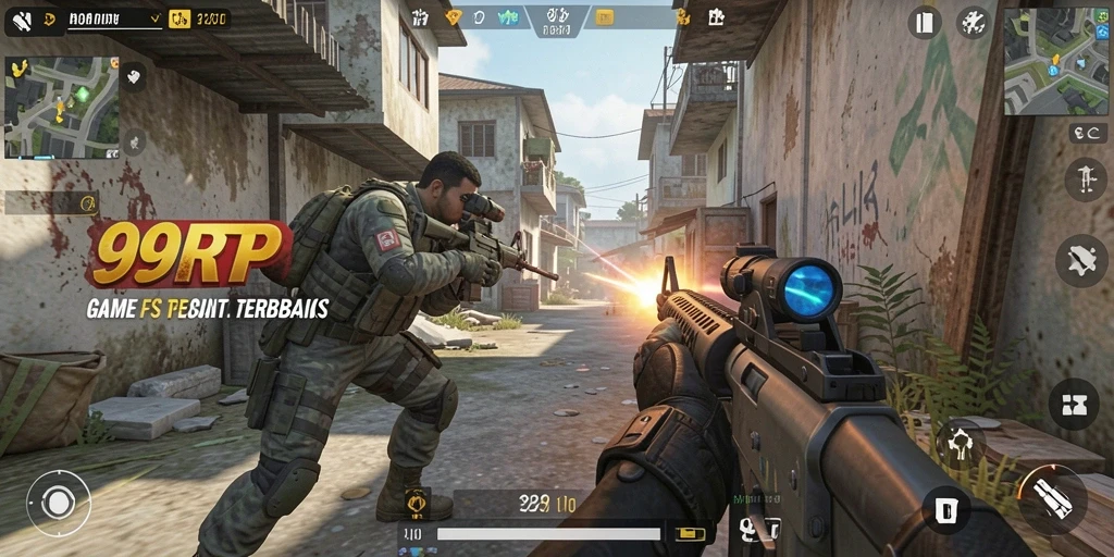 Tampilan gameplay seru dari 99RTP dengan aksi FPS yang mendebarkan.