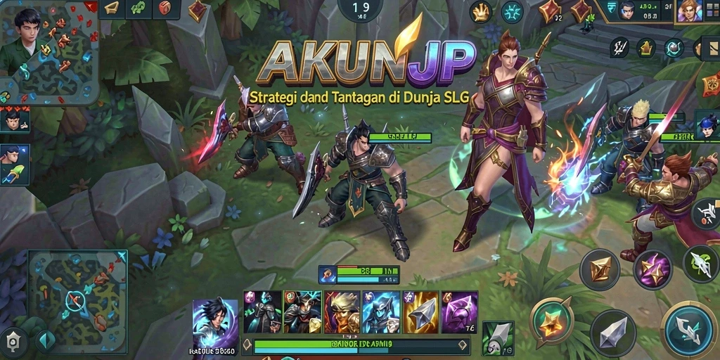 Tampilan gameplay AKUNJP yang penuh strategi dan pertempuran seru.