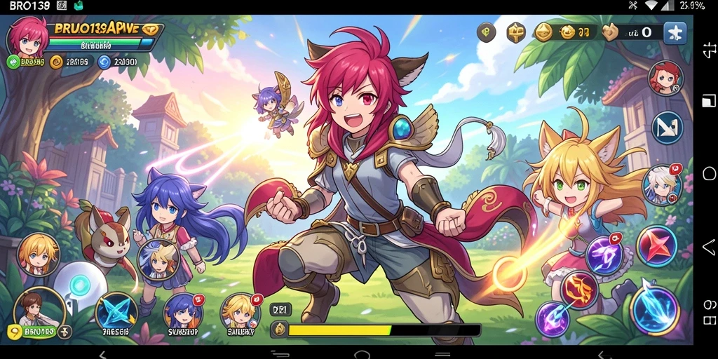 Screenshot gameplay BRO138 menampilkan pertarungan seru antara karakter anime.