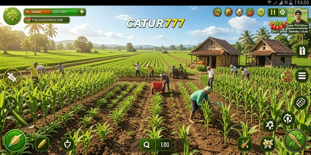 Tampilan gameplay menarik dari CATUR777 dengan pengalaman pertanian nyata.
