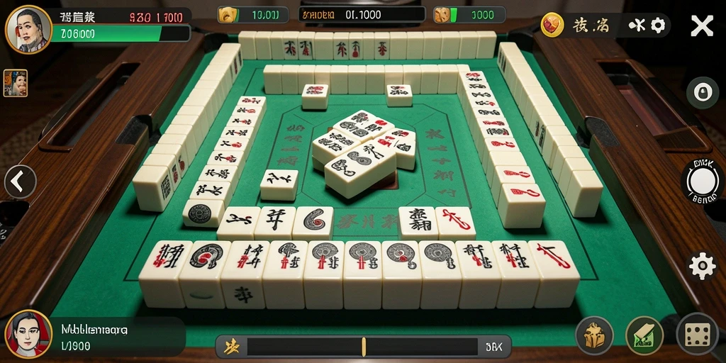 Screenshot DKK menampilkan gameplay Mahjong yang intens dan menarik.