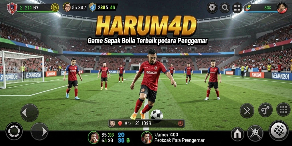 Tampilan gameplay menarik di HARUM4D dengan aksi sepak bola yang mendebarkan.