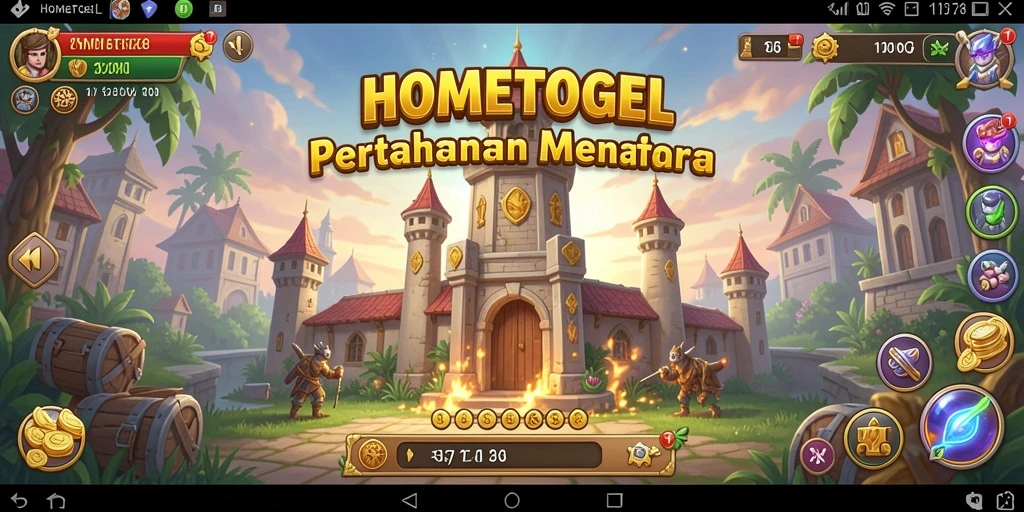 Tampilan gameplay menara pertahanan yang menyenangkan dan strategis.
