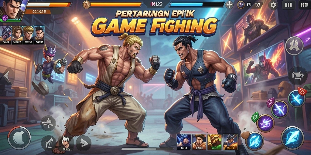 Tangkapan layar gameplay menunjukkan pertarungan mendebarkan di IN22.