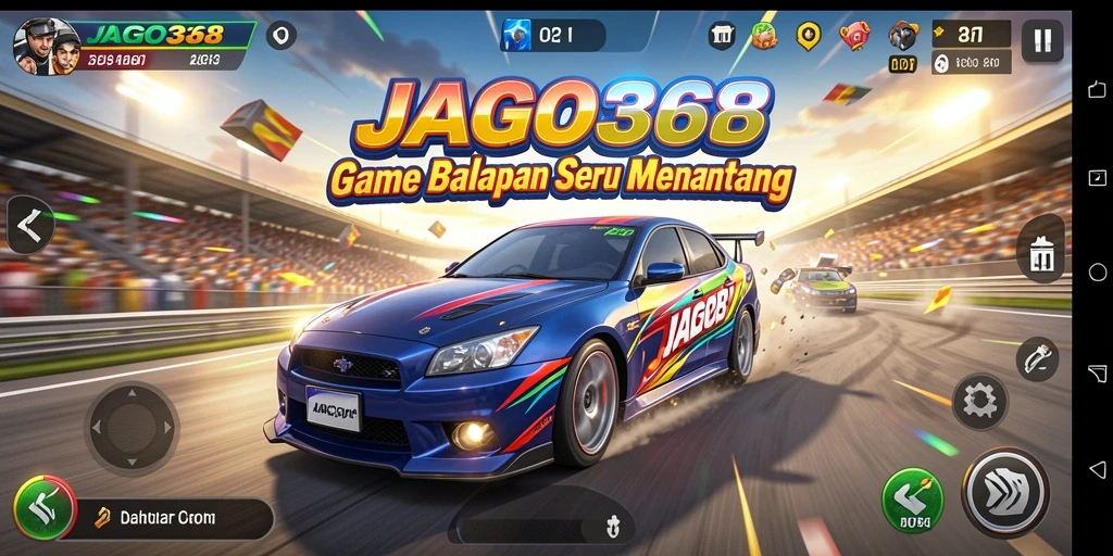 Tampilan gameplay balapan seru di JAGO368 dengan grafik menawan.