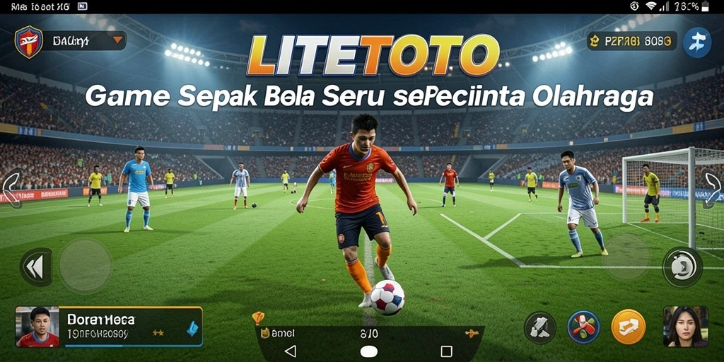 Tampilan gameplay seru dalam LITETOTO dengan aksi sepak bola yang mendebarkan.