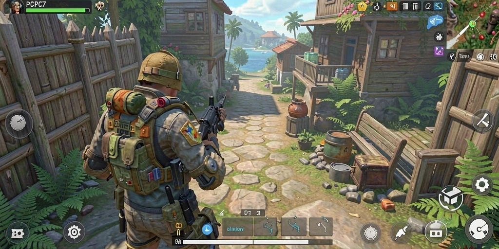 Screenshot gameplay menunjukkan petualangan seru di dunia terbuka.