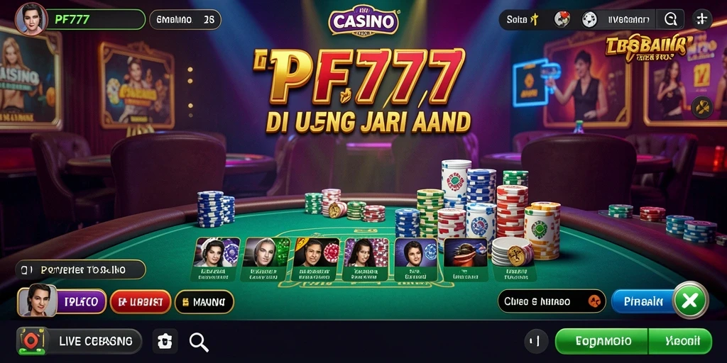 Screenshot gameplay Live Casino PF777 yang menampilkan dealer profesional dan permainan menarik.