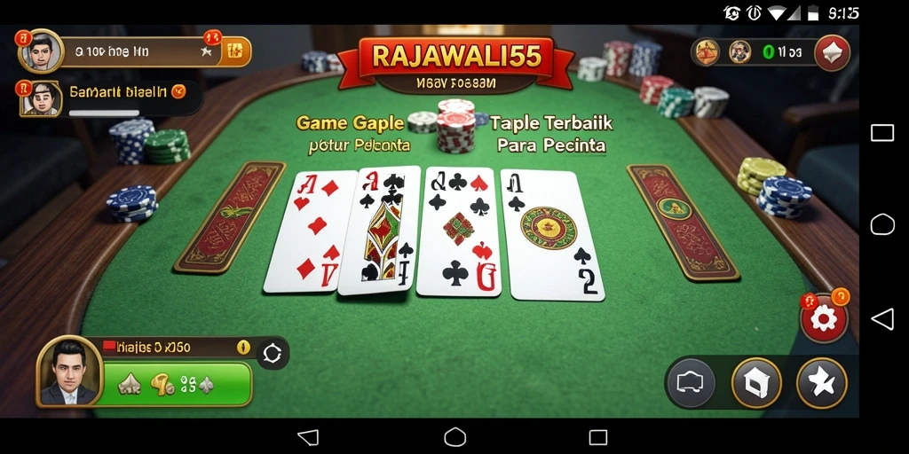 Screenshot gameplay RAJAWALI55 menampilkan serunya permainan Gaple.