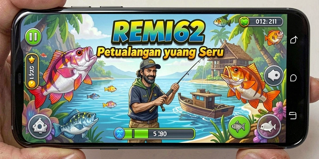 Tampilan gameplay REMI62 yang seru saat menangkap ikan.