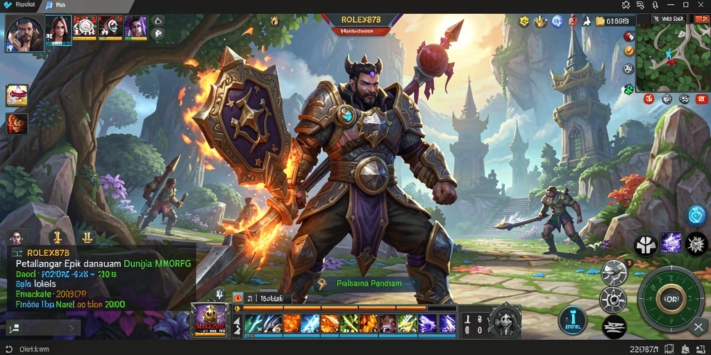 Screenshot utama ROLEX878 menampilkan aksi seru dalam gameplay MMORPG yang mendebarkan.