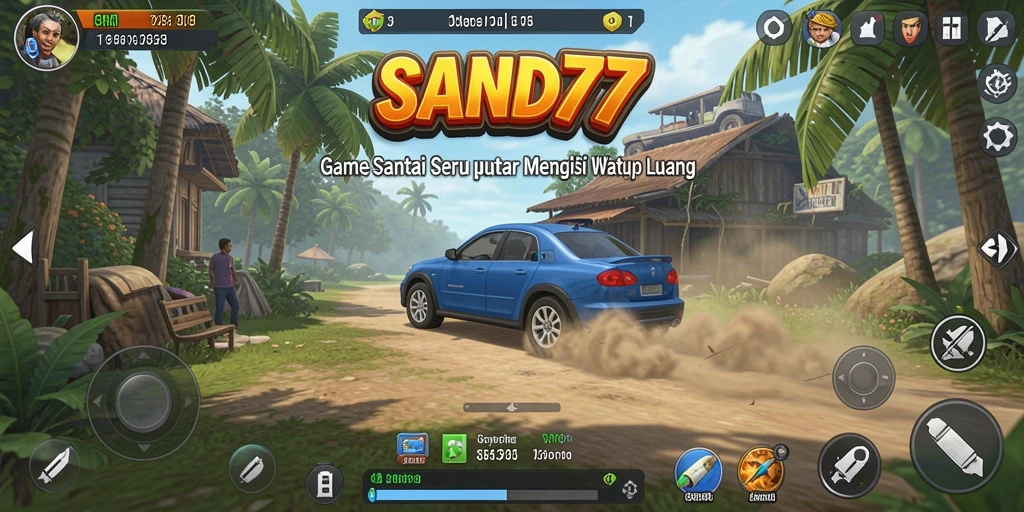Tampilan gameplay seru SAND77 yang menghibur dan penuh warna.