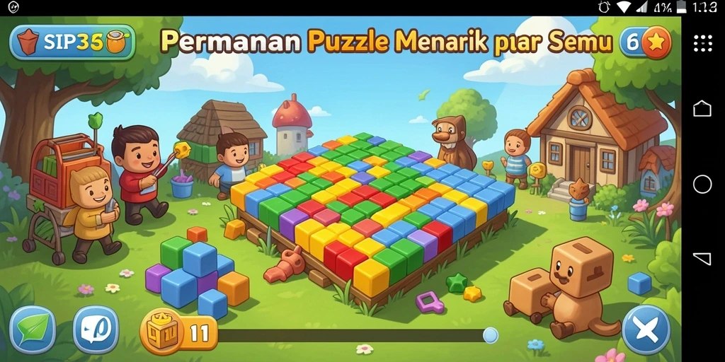 Screenshot dari gameplay SIP33 yang menarik dan penuh warna.