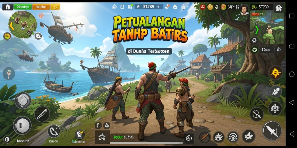 Tampilan gameplay ST789 yang menampilkan dunia terbuka yang luas.