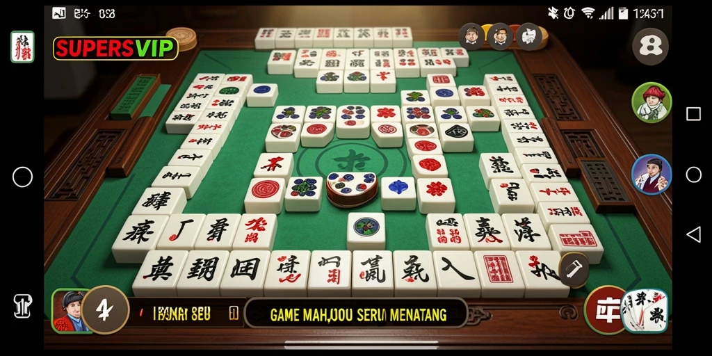 Tampilan gameplay Mahjong yang seru dan menantang di SUPERSVIP.