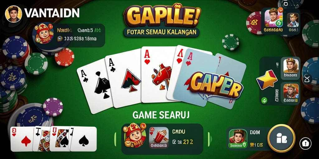Tampilan gameplay Gaple yang seru dan interaktif.