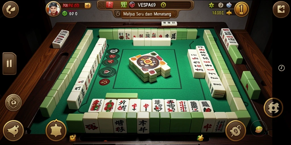Tampilan gameplay seru VESPA69 di level Mahjong.