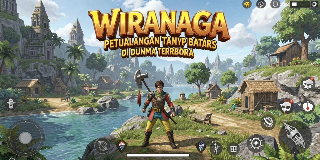 Tampilan gameplay <strong>WIRANAGA</strong> di dunia terbuka yang menakjubkan.